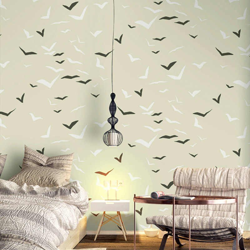 Wallpaper For Walls In Roll Seagull Bird Blue Wallpaper - ورق جدران شكل طيور - HD Wallpaper 