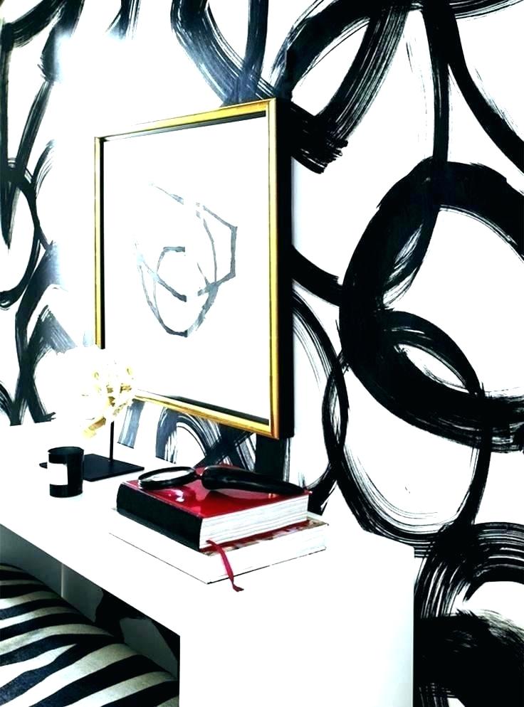 Black And Gold Bedroom Wallpaper Black And White Bedroom - Abstract Black And White Wall Painting - HD Wallpaper 