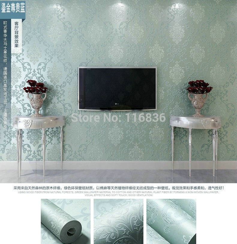 Klassiek Kleur Groen Behang Vinyl - HD Wallpaper 