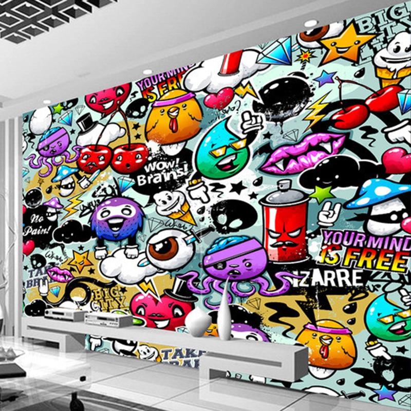 Varios Desenhos Na Parede - HD Wallpaper 