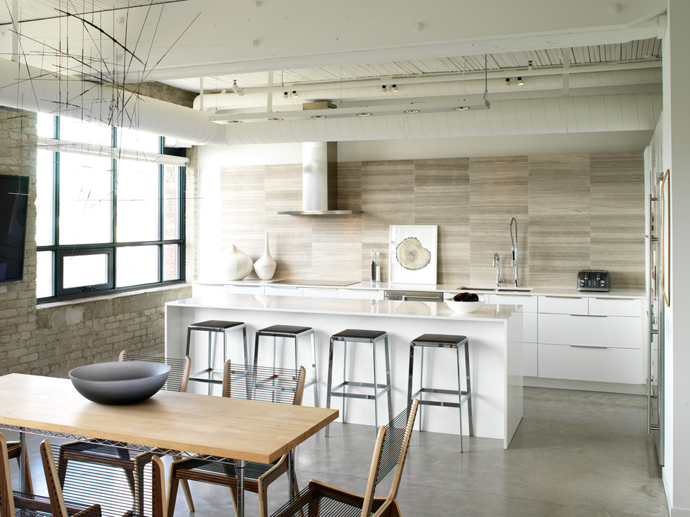 Toronto Backsplash Wallpaper For Kitchen With Hight - Modern Loft Kitchen Ideas - HD Wallpaper 