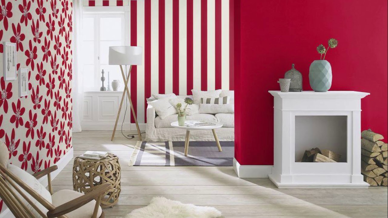 Sala Com Papel De Parede Azul - HD Wallpaper 