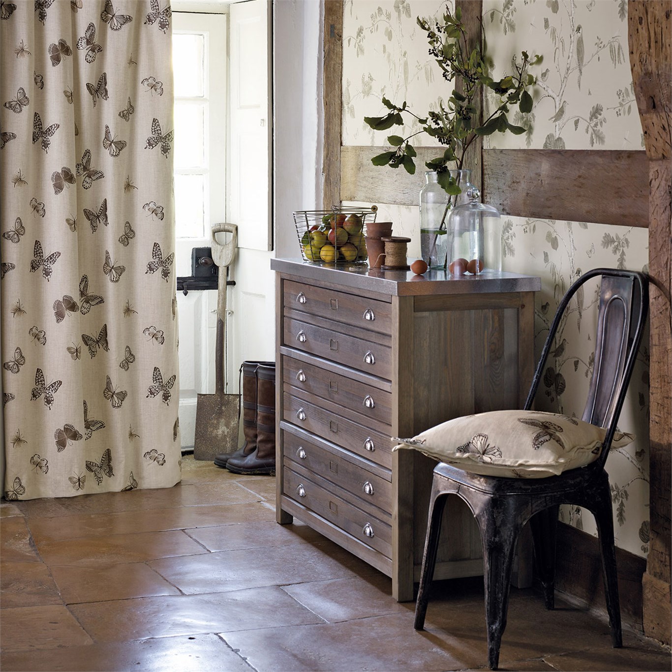 Butterfly Embroidery, A Fabric By Sanderson, Part Of - Butterfly Embroidery Sanderson - HD Wallpaper 