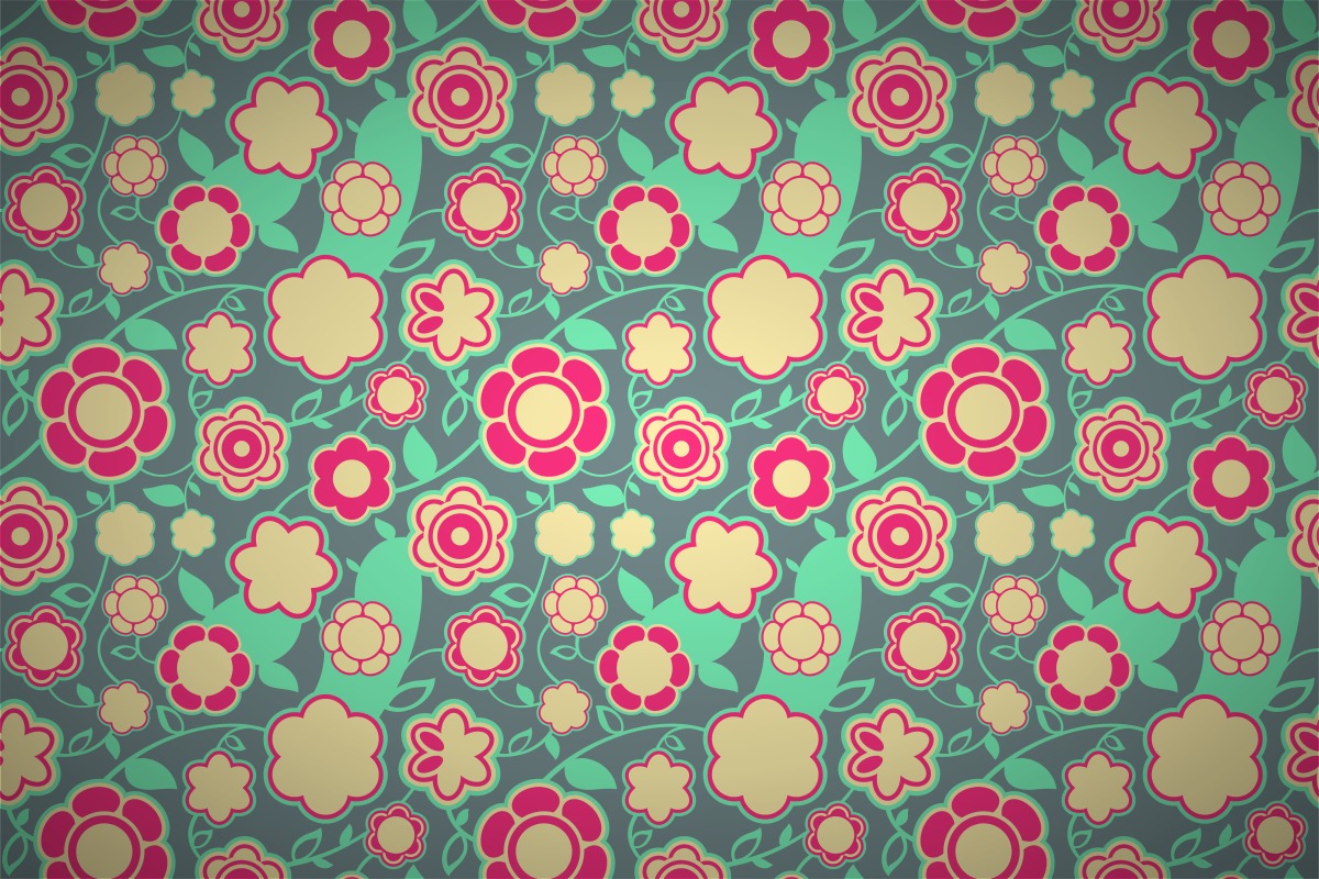 Floral Retro Wallpaper Pattern - HD Wallpaper 