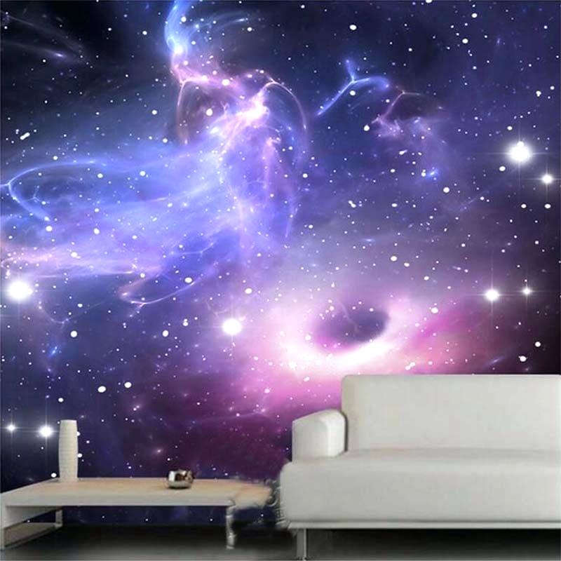 Galaxy Bedroom Wallpaper Uk Custom Stereoscopic Universe - HD Wallpaper 