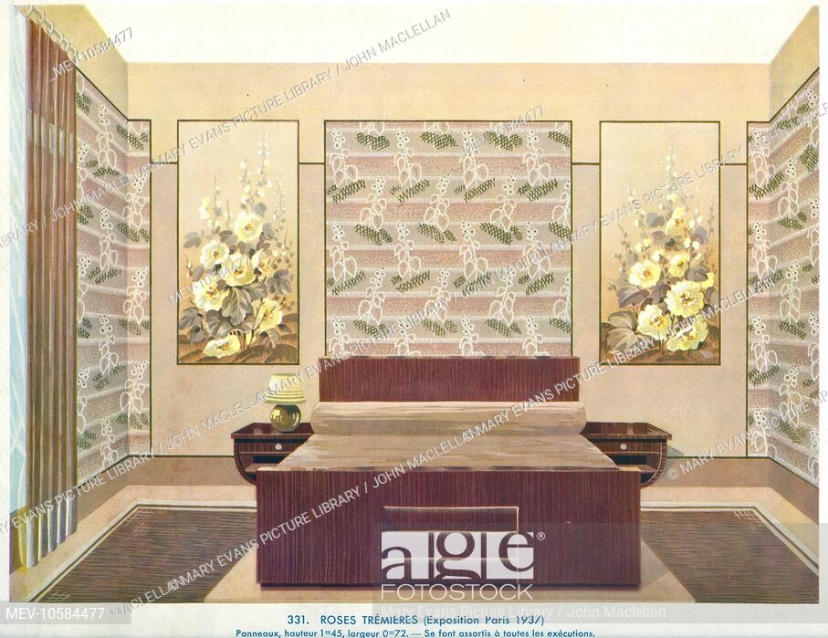 Wallpaper Designs Shown In A Sample Bedroom Interior - Window Film - HD Wallpaper 