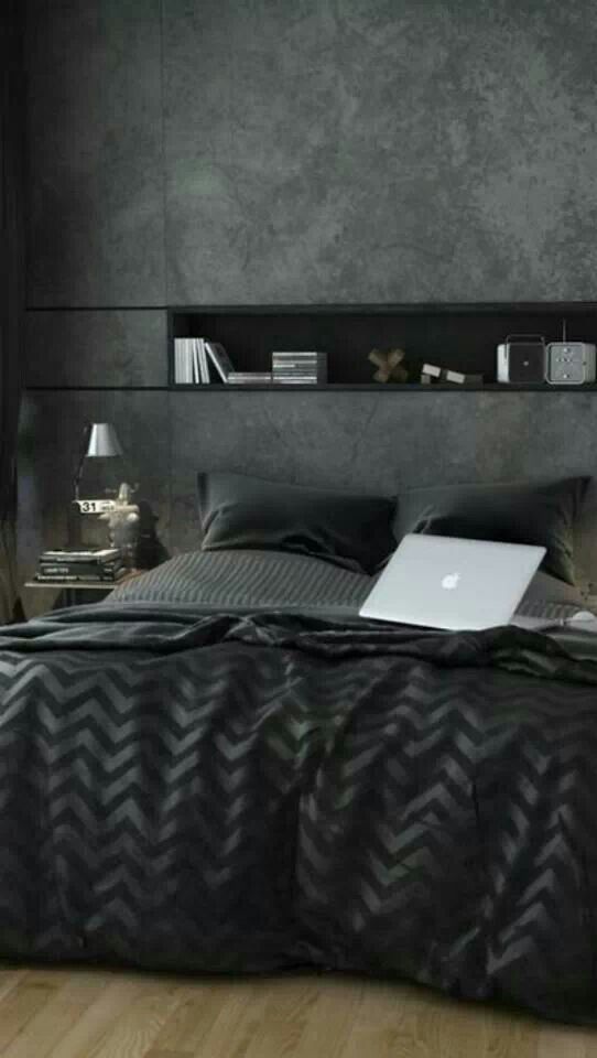 Black Modern Bedroom Design - HD Wallpaper 