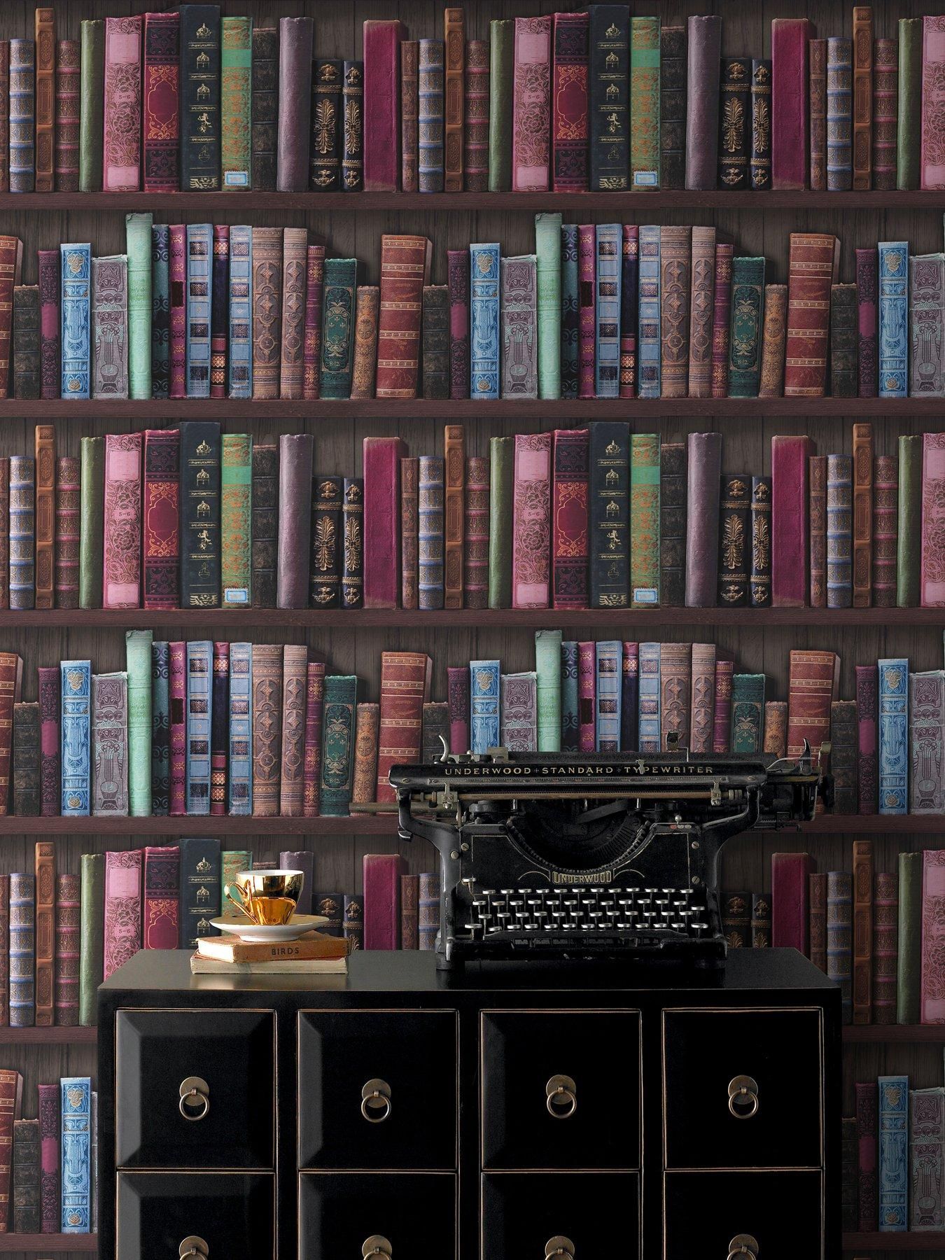 Bookshelf Wallpaper Graham And Brown - HD Wallpaper 