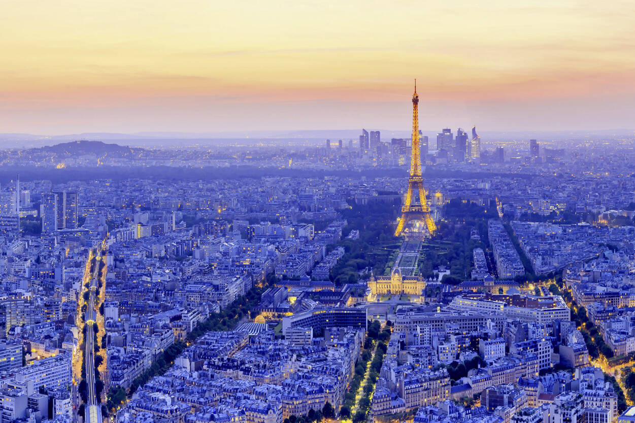 Architects Paper Photo Wallpaper Paris Pano - Eiffel Tower City View - HD Wallpaper 