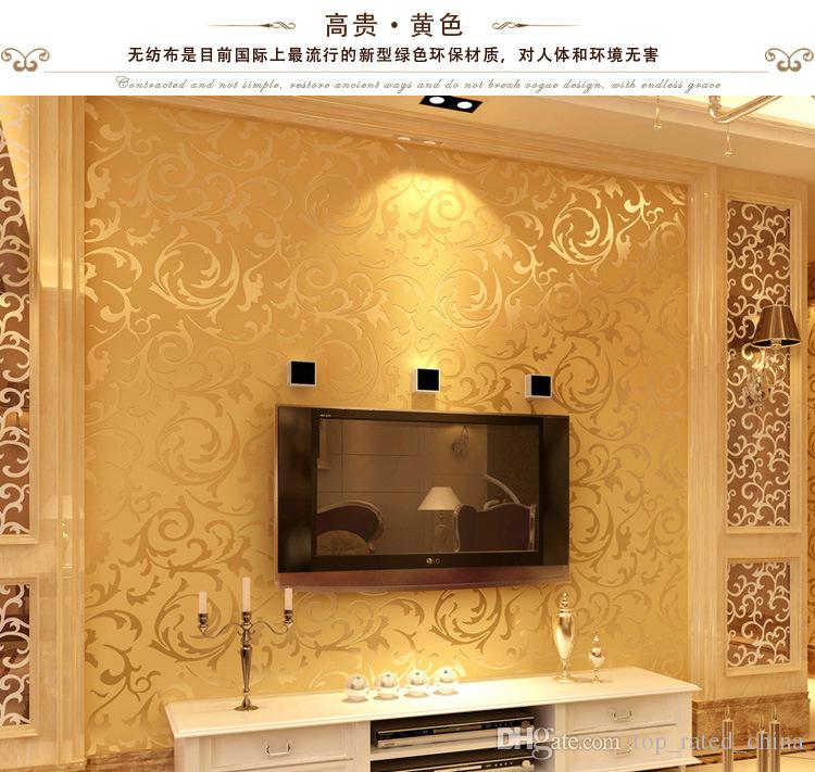 Golden Wallpaper Living Room - HD Wallpaper 