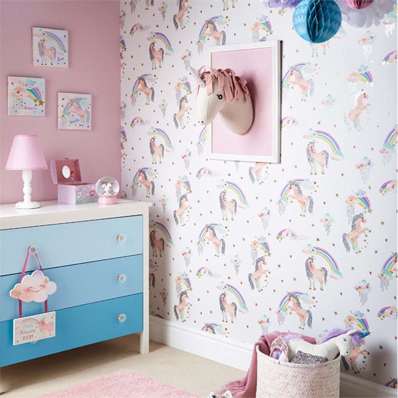 Unicorn And Rainbow Room - HD Wallpaper 