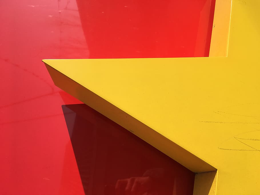 Yellow, Red, No People, Wall - Architecture - HD Wallpaper 