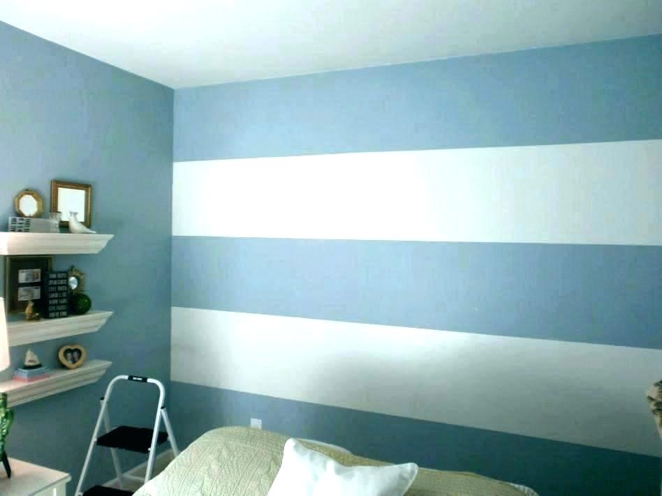 Striped Bedroom Walls Grey And White Striped Accent - Wall Paint Border Design - HD Wallpaper 