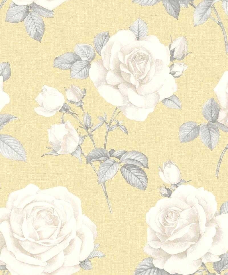 Grey And Yellow Wallpaper Floral Homebase - Grey And Yellow Flower Wall Paper - HD Wallpaper 