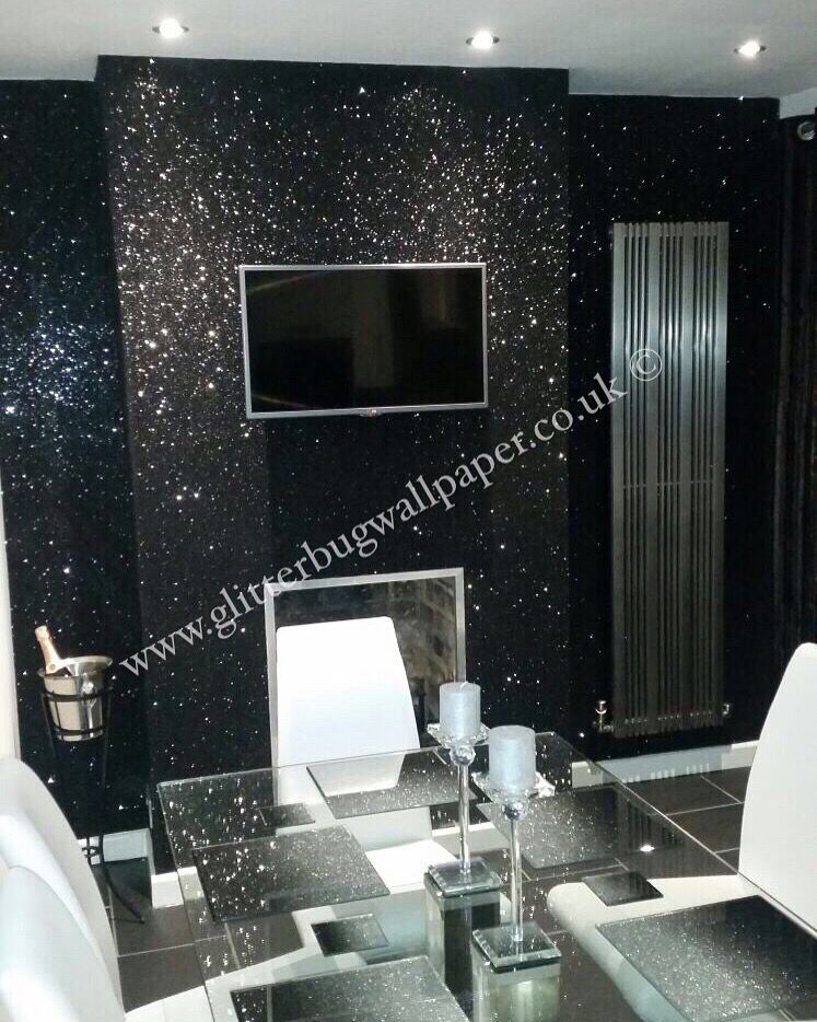 Black Glitter Wallpaper Bedroom 747x934 Teahub Io - Glitter Wallpaper For Bedroom Walls
