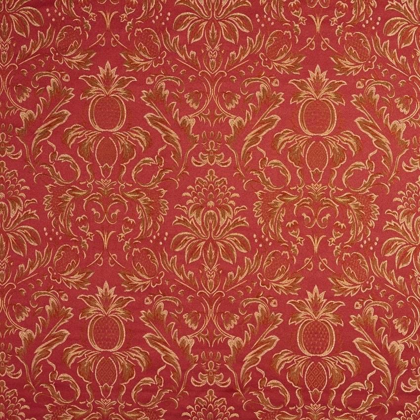Damask Red Gold Pineapple Upholstery - HD Wallpaper 