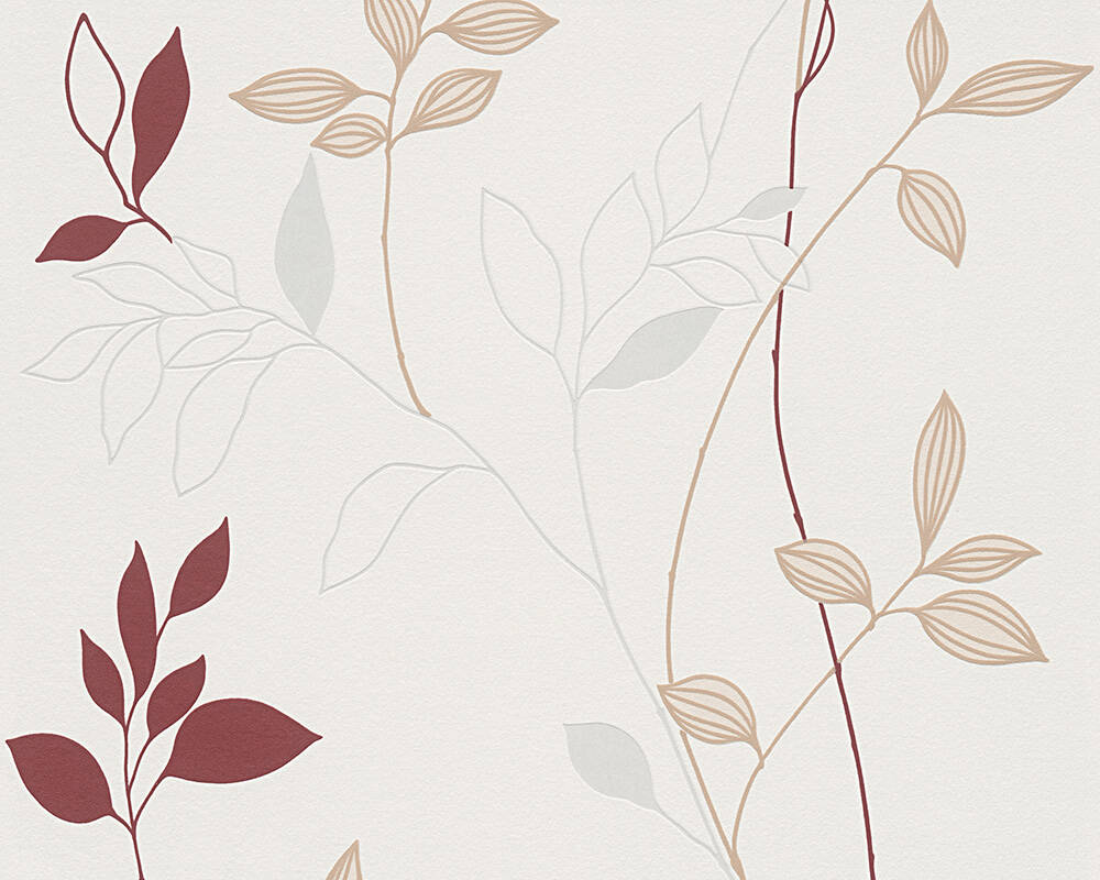 Livingwalls Wallpaper Floral, Cream, Red - 249739 Tapet - HD Wallpaper 