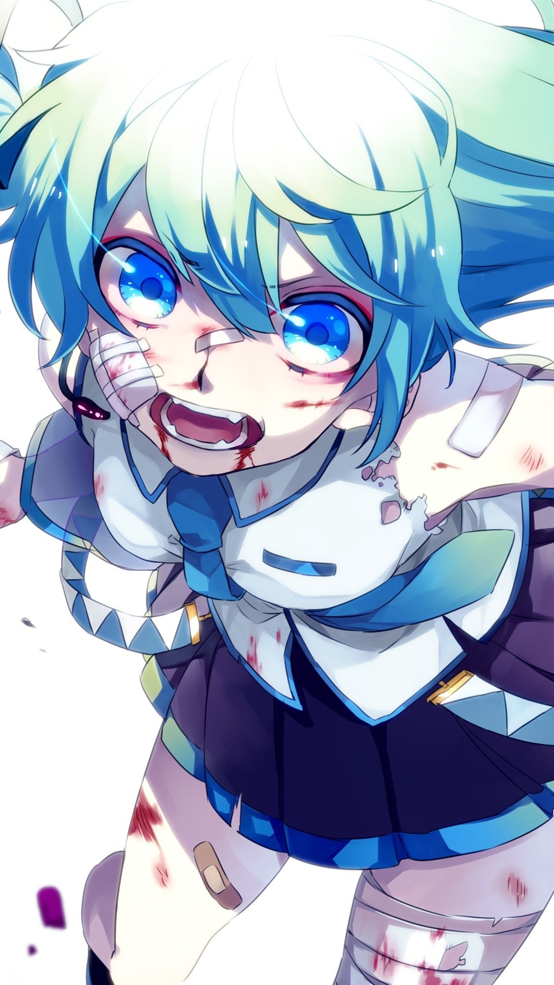 Iphone Wallpaper Hatsune Miku, Blue Eyes Girl, Injured - Disturbia Nightcore - HD Wallpaper 