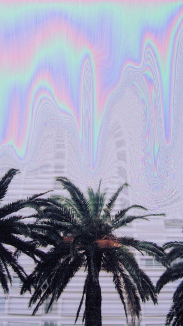Best Holographic Images On Wallpaper Backgrounds - Holographic Palm Tree - HD Wallpaper 