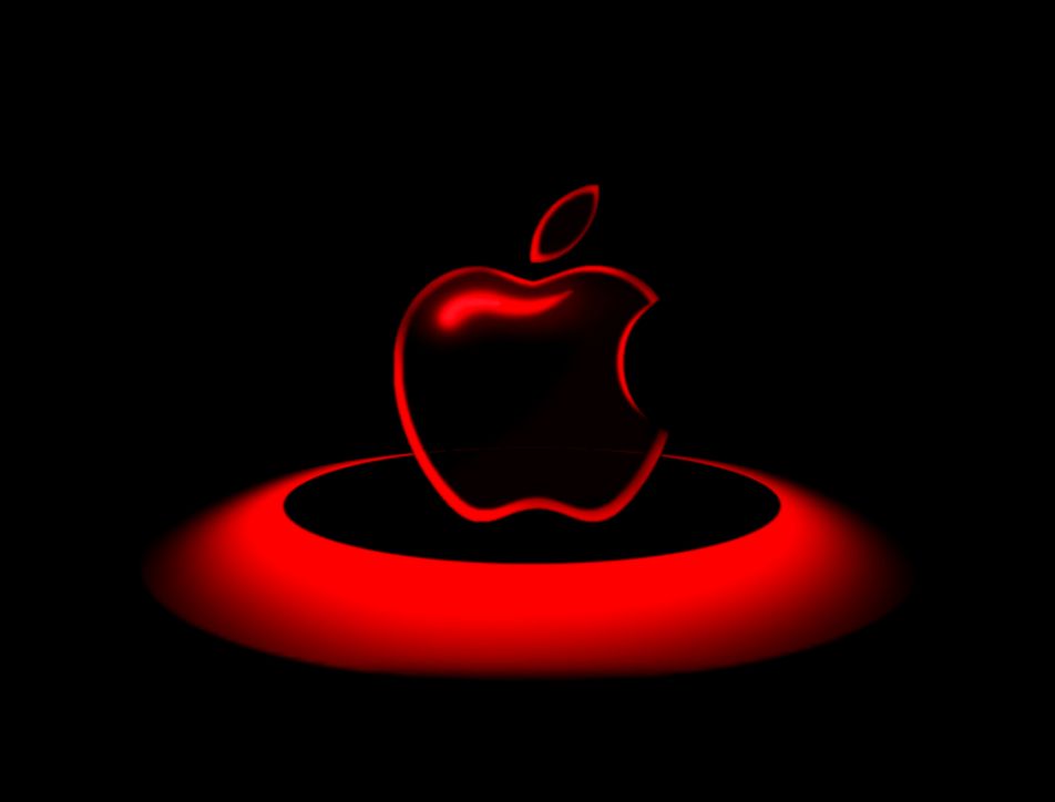 Apple Desktop Wallpaper Downloads - Black And Red Apple - HD Wallpaper 