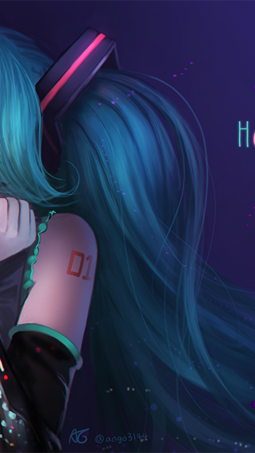 Hatsune Miku, Semi Realistic, Headphones, Twintails, - Hatsune Miku Wallpaper Iphone - HD Wallpaper 