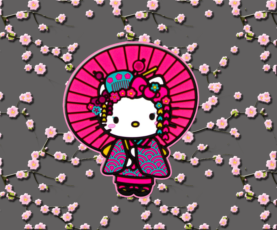 Geisha Kitty480 - Hello Kitty Geisha Background - HD Wallpaper 