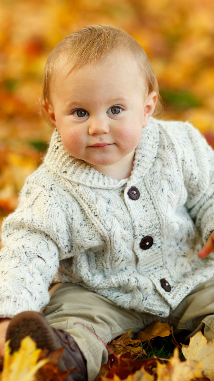 Autumn Baby Cute Wallpaper - Hd Wallpaper Mobile Baby - HD Wallpaper 