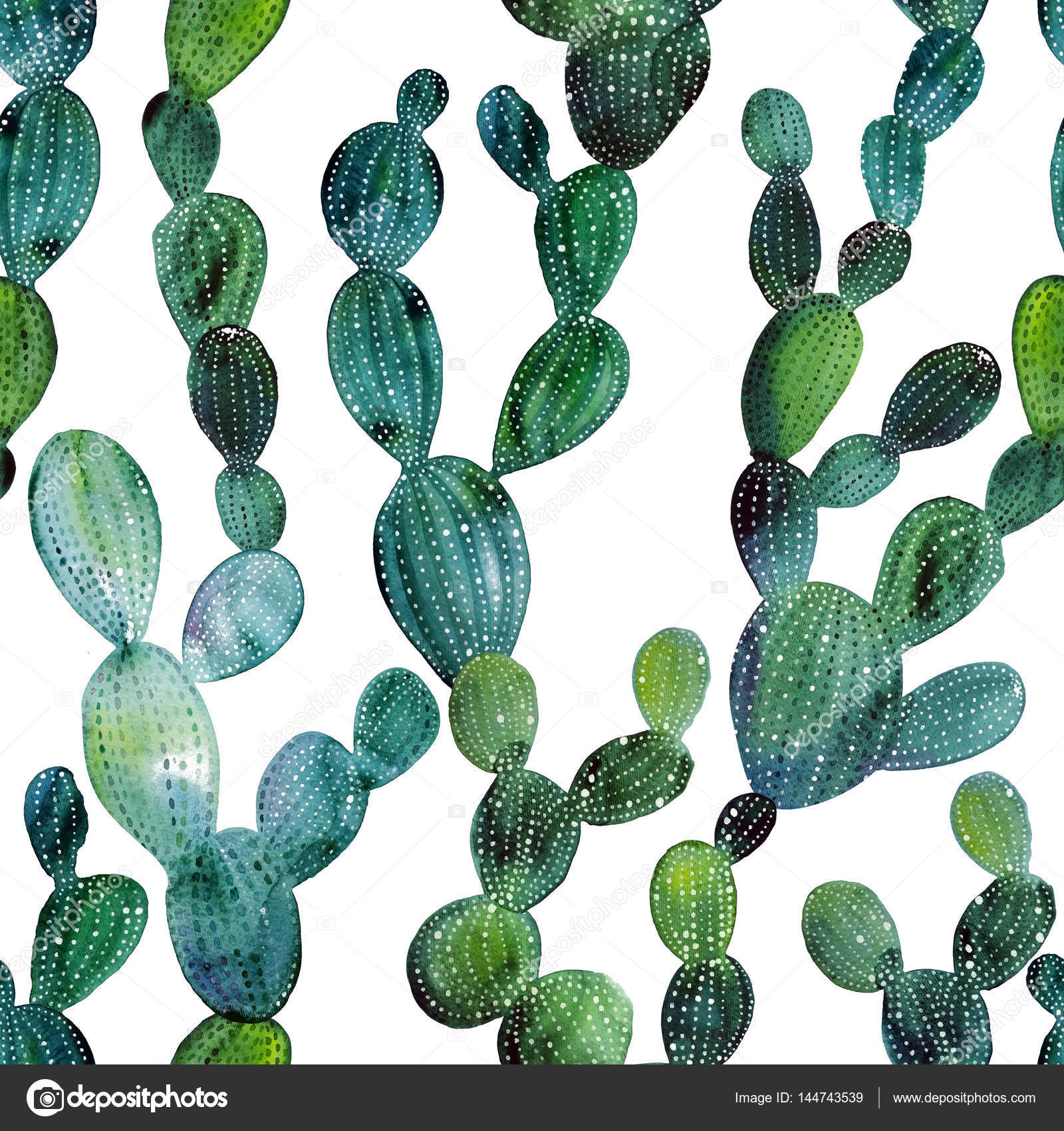 Watercolor Cacti - HD Wallpaper 