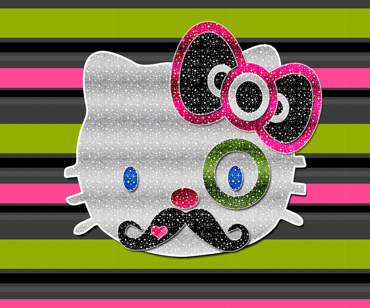 Mustache Kitty1280 - Circle - HD Wallpaper 