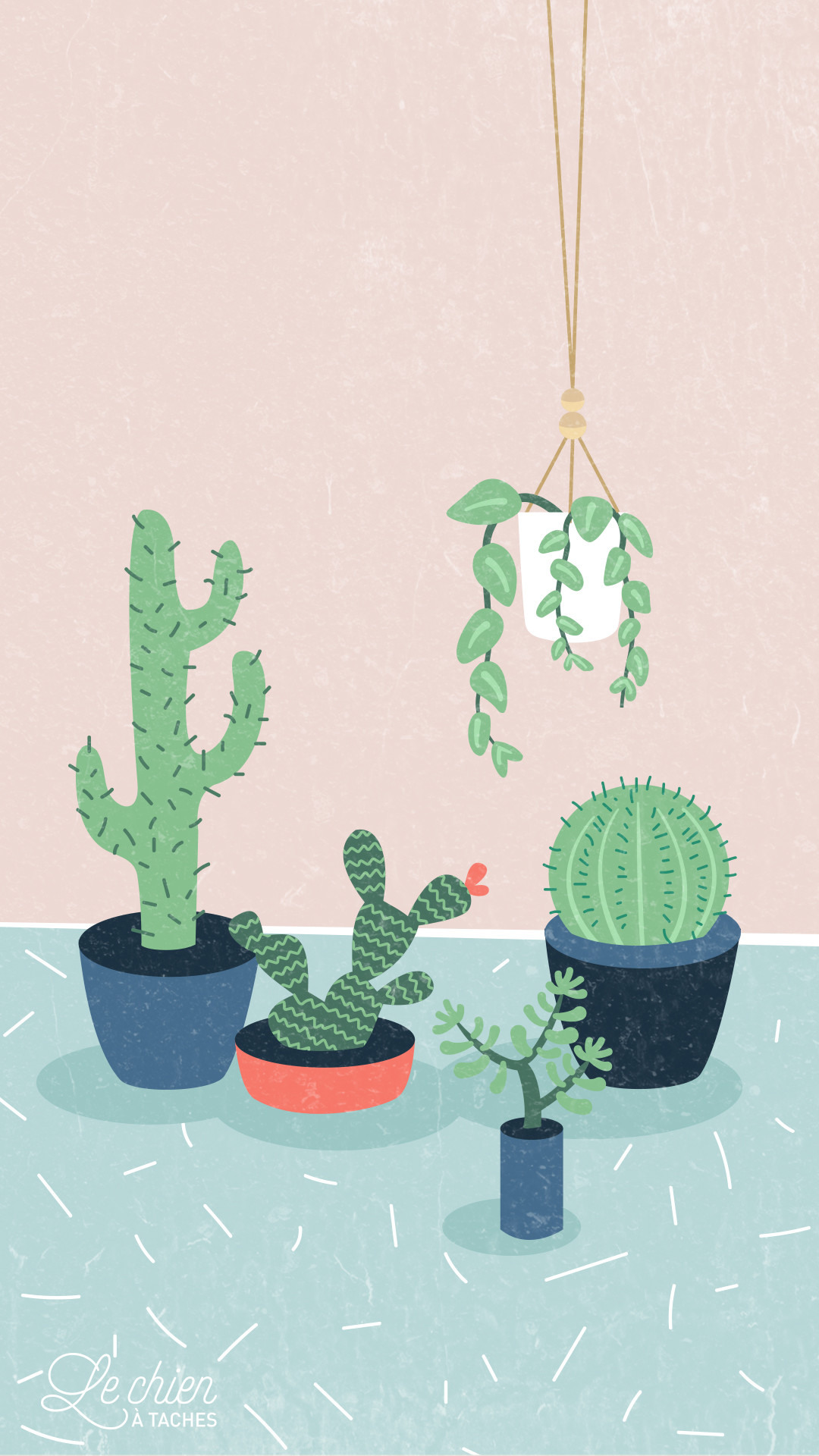 Cactus Girl Pastel Iphone Lock Wallpaper @panpins 
 - Cactus Wallpaper Iphone - HD Wallpaper 