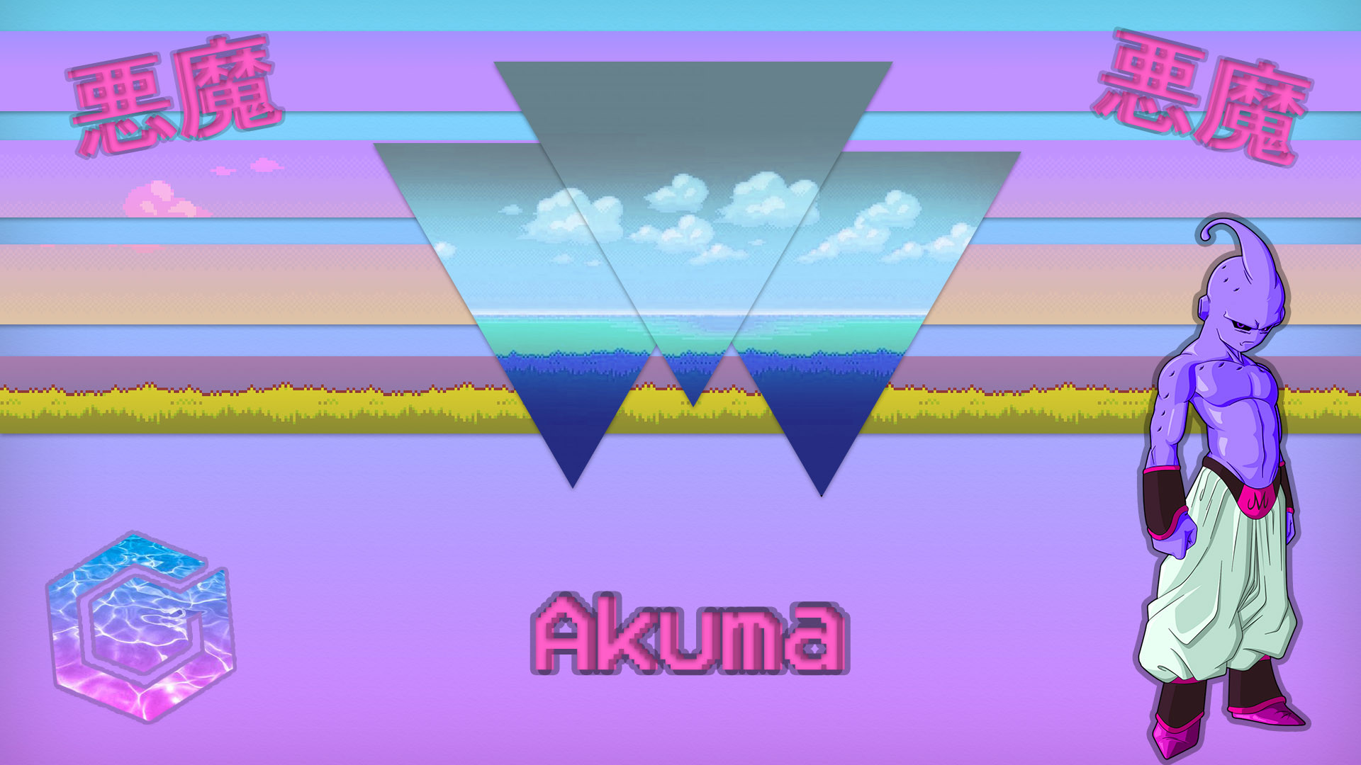 Kid Buu Vaporwave - HD Wallpaper 