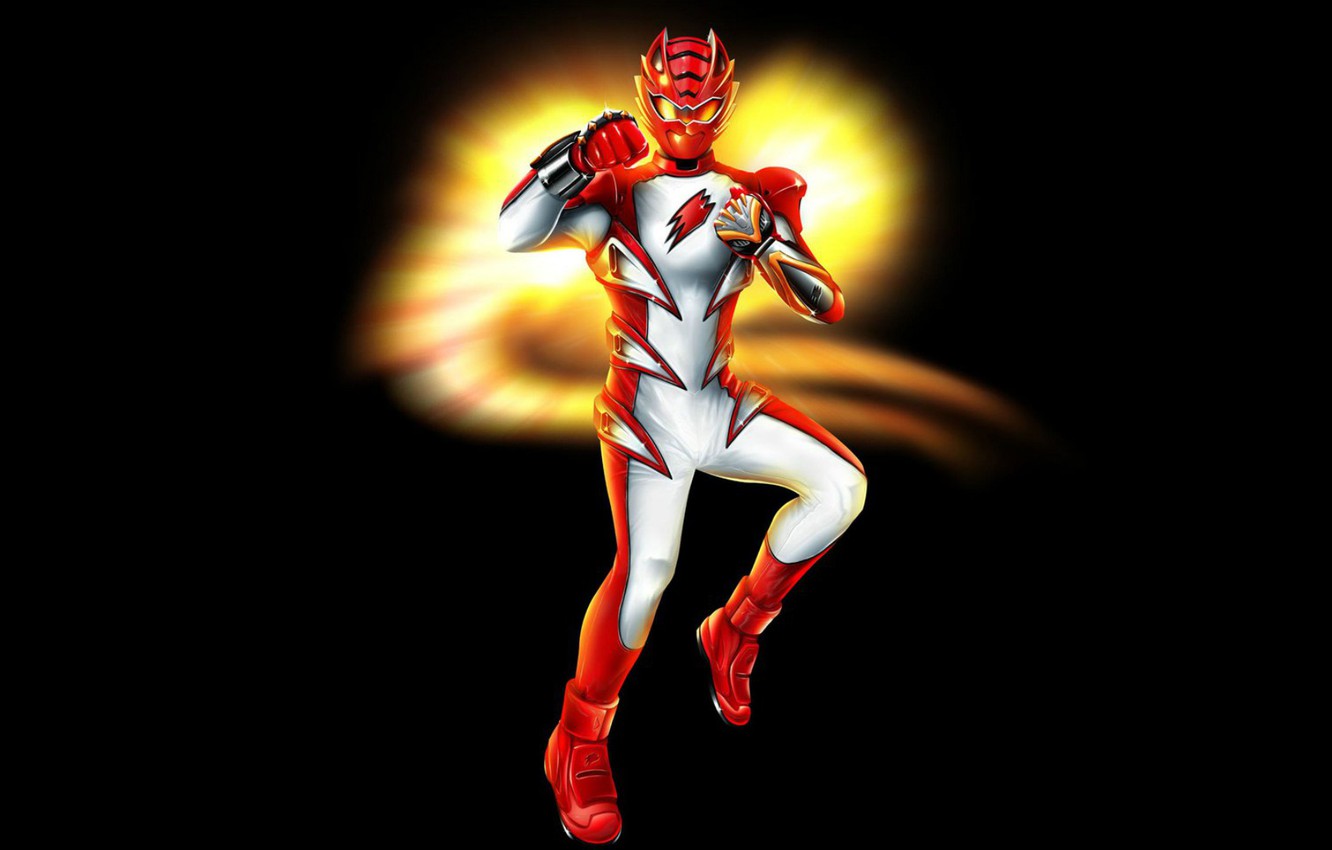 Photo Wallpaper Costume, Black Background, Jungle, - Power Ranger Jungle Fury Red - HD Wallpaper 