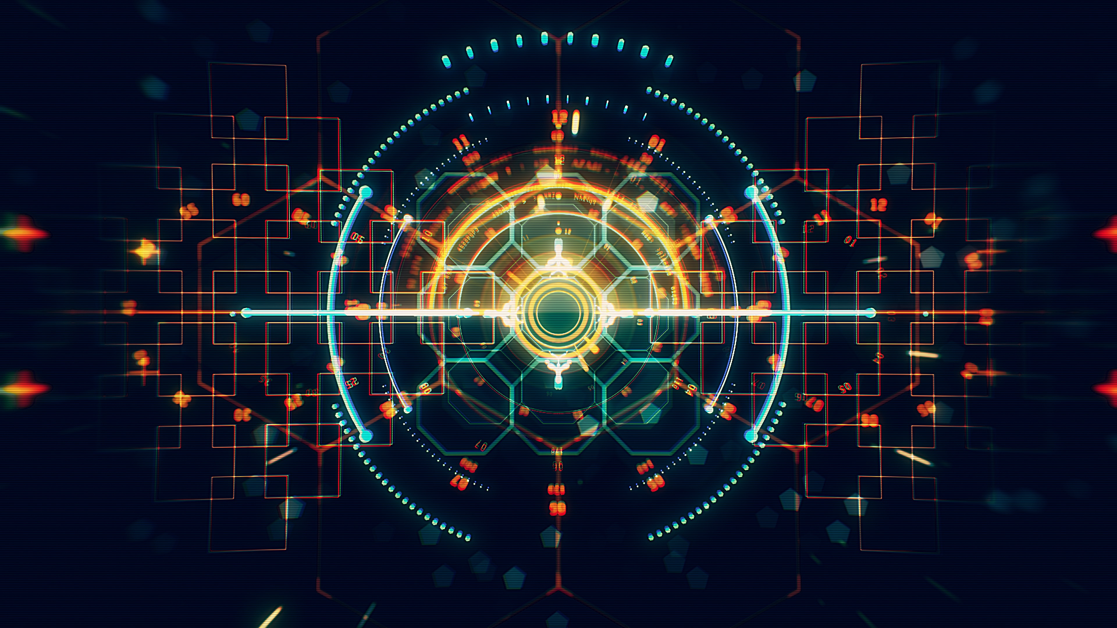 Wallpaper Hologram, Pattern, Glow, Geometric, Abstraction - Hologram Hd - HD Wallpaper 