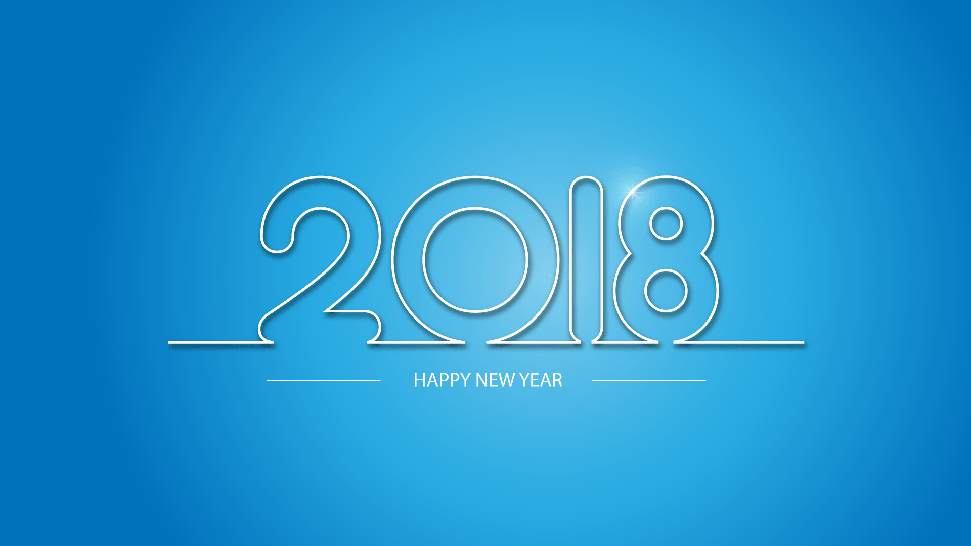 2018 Wallpaper - Happy New Year 2018 Blue Background - HD Wallpaper 