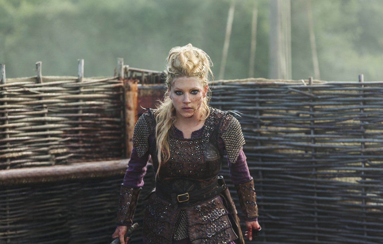 Photo Wallpaper Look, Face, Blood, Vikings, The Vikings, - Lagertha Season 4 - HD Wallpaper 