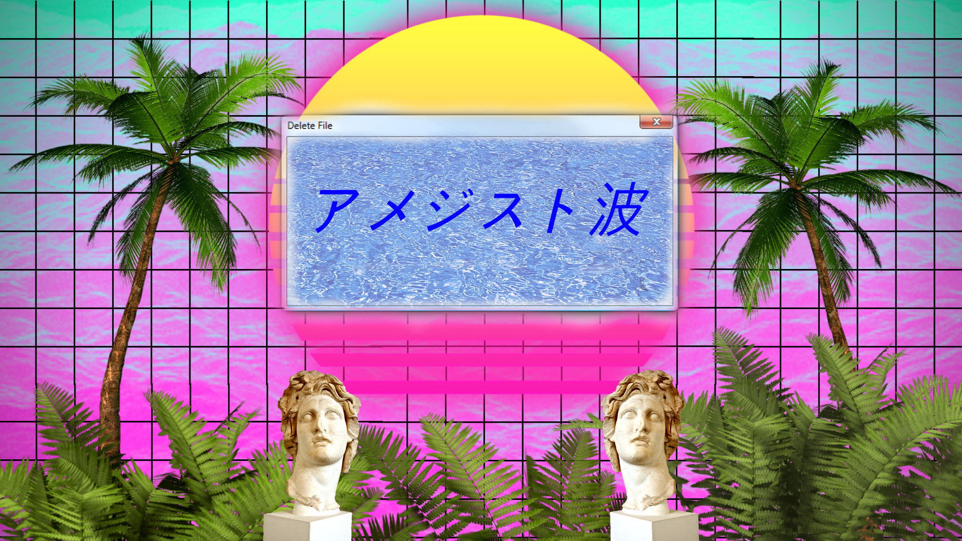 Greek Statue Vaporwave - HD Wallpaper 