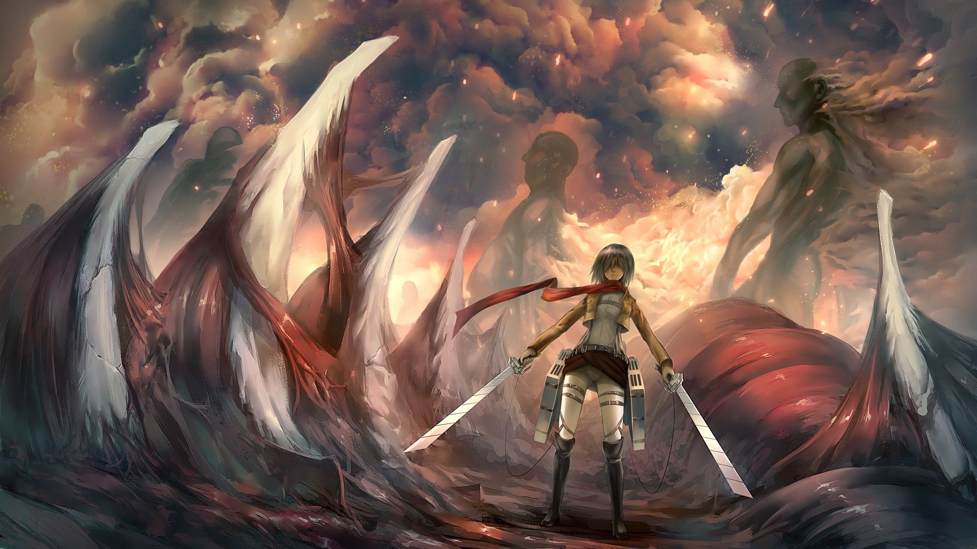 Attack On Titan Background - HD Wallpaper 