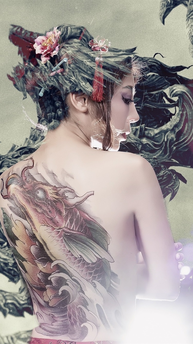 Girl Back View Tattoo - HD Wallpaper 