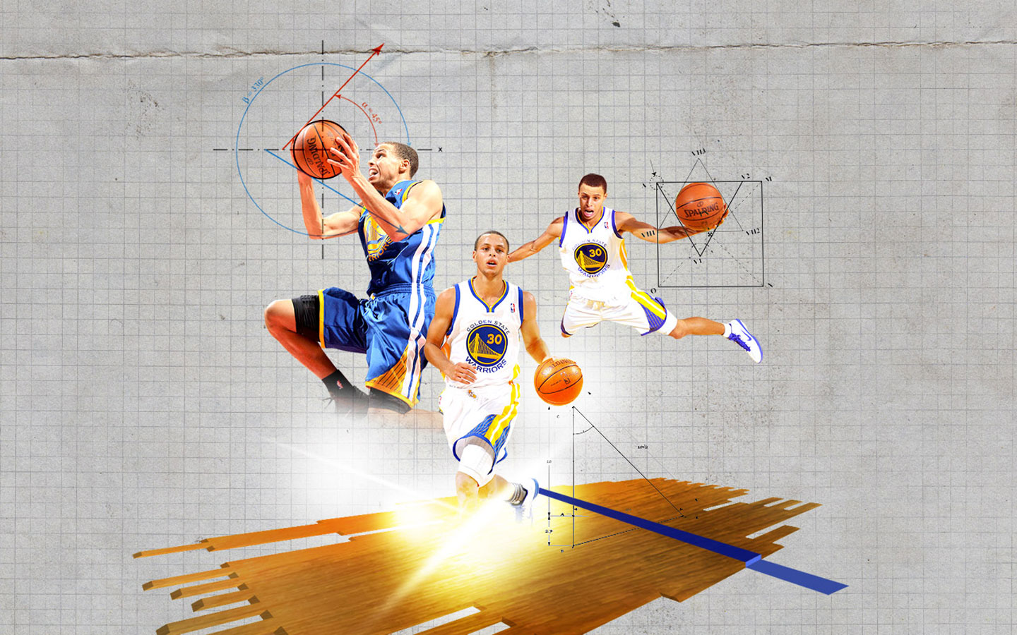 Steph Curry Blue Print - Stephen Curry Facebook Cover - HD Wallpaper 