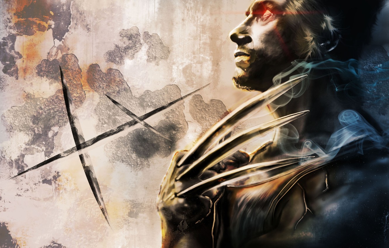 Photo Wallpaper Metal, Wall, Smoke, Art, Claws, X Men, - Wolverine Best Wallpaper Hd - HD Wallpaper 