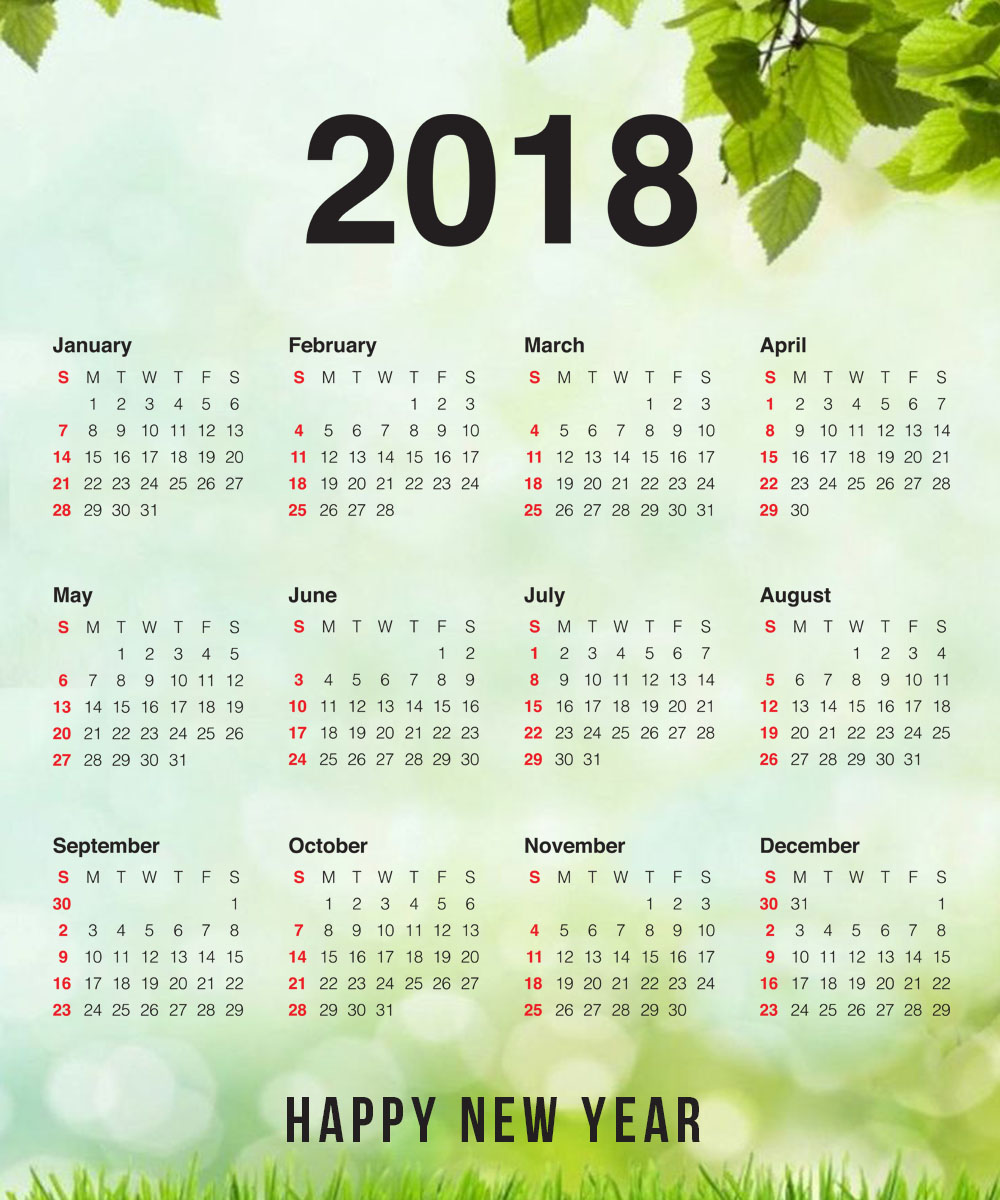 Calendar 2018 - HD Wallpaper 