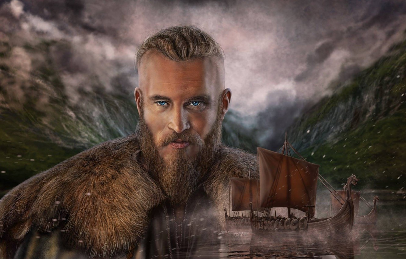 Photo Wallpaper Viking, Drakkar, Art Edit, Vikings - Vikings Wallpaper Ragnar Lothbrok - HD Wallpaper 