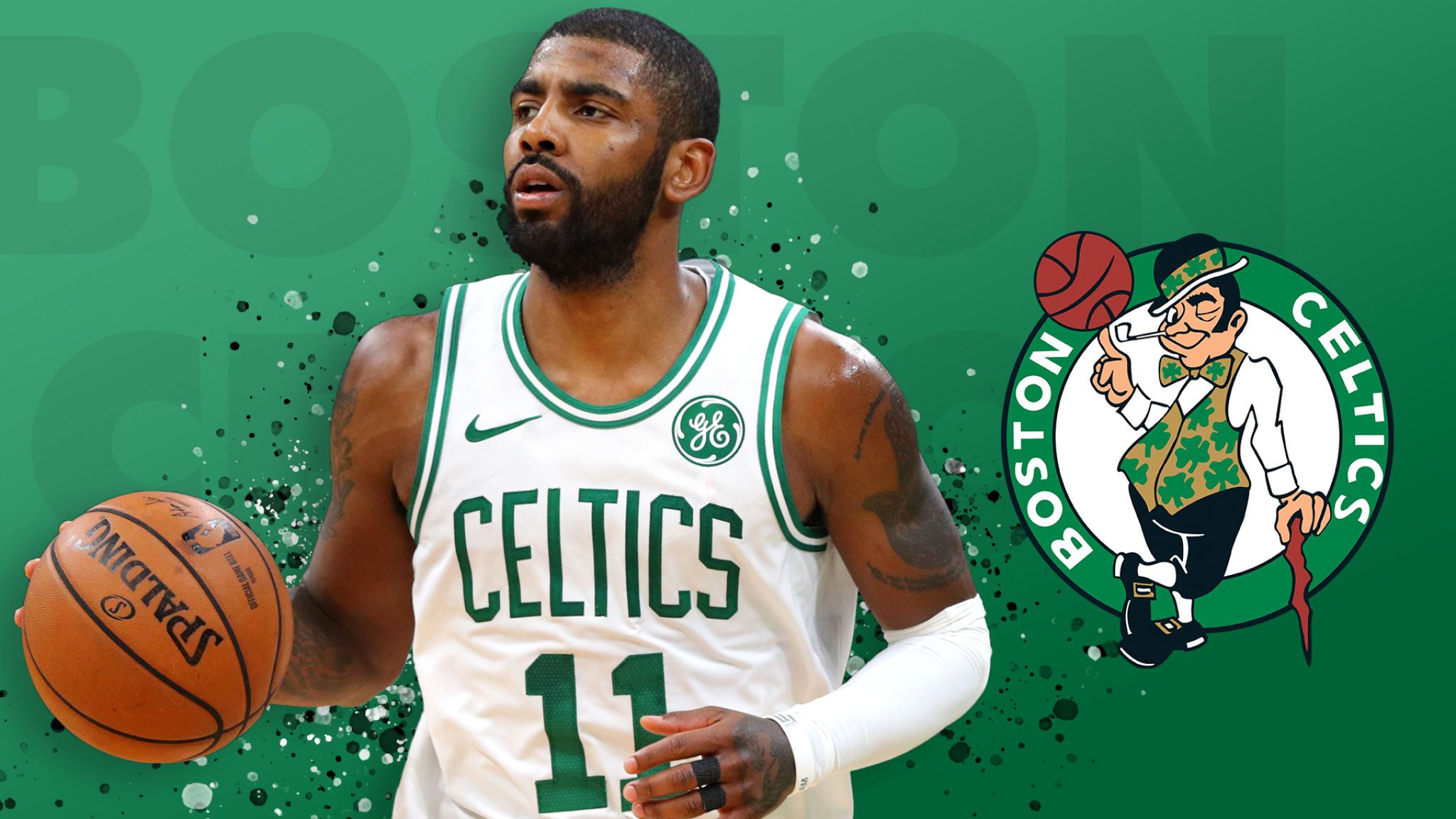 Boston Celtics Guard Kyrie Irving - Boston Celtics Kyrie Irving - HD Wallpaper 