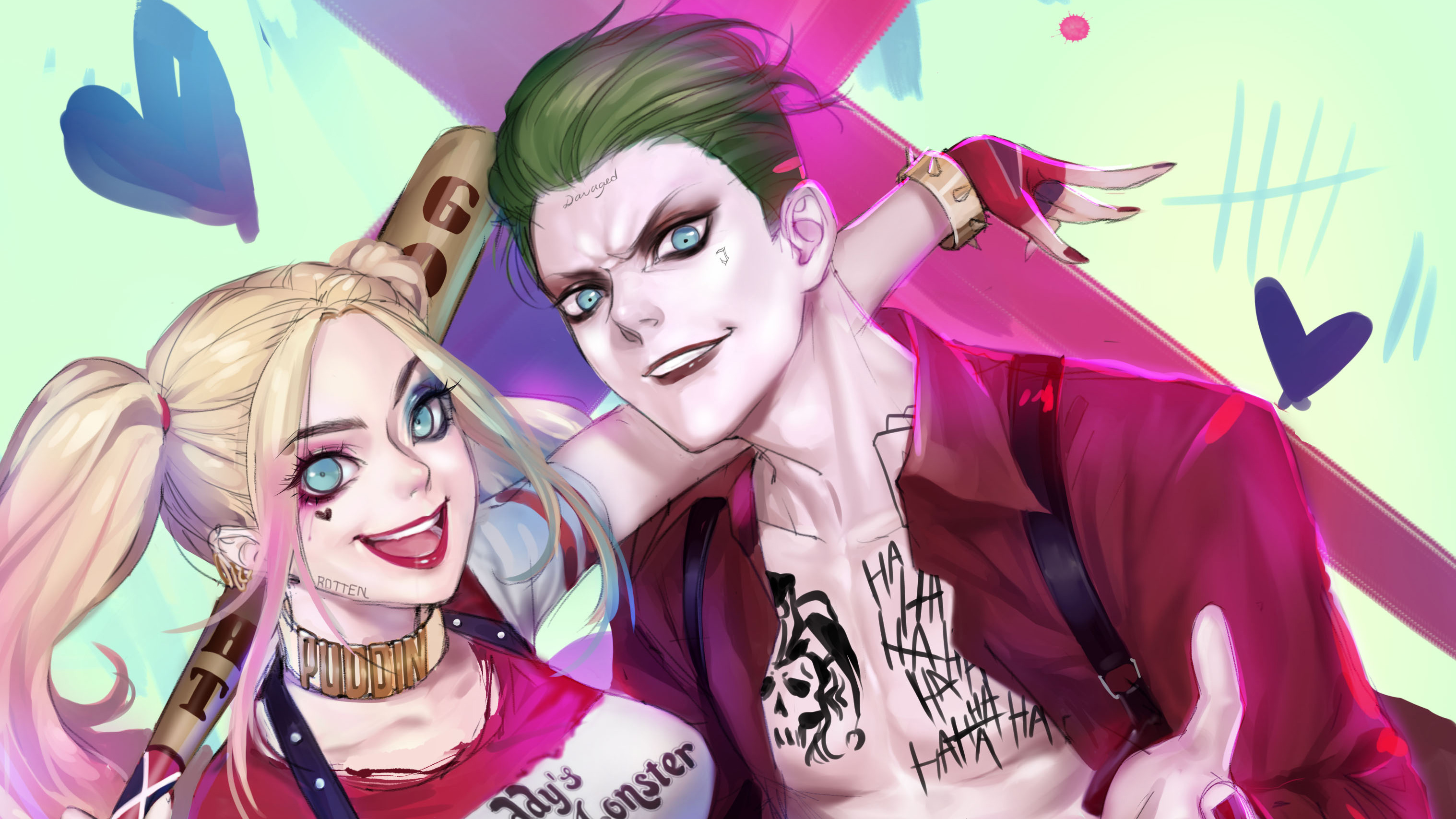 Joker And Harley Quinn Fan Art - HD Wallpaper 