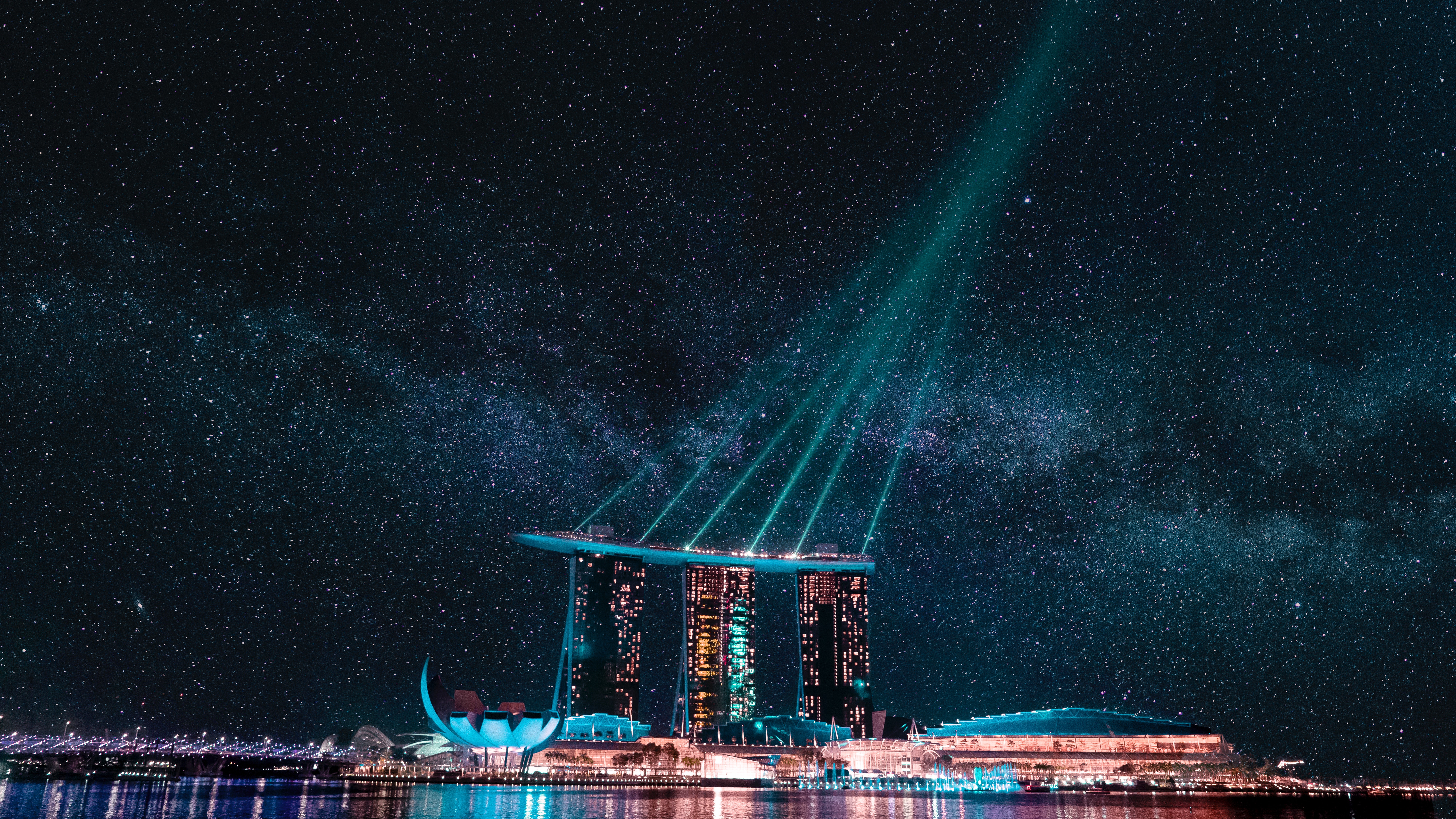 Marina Bay Sands Singapore 4k 5k Wallpapers - Singapore Night - HD Wallpaper 