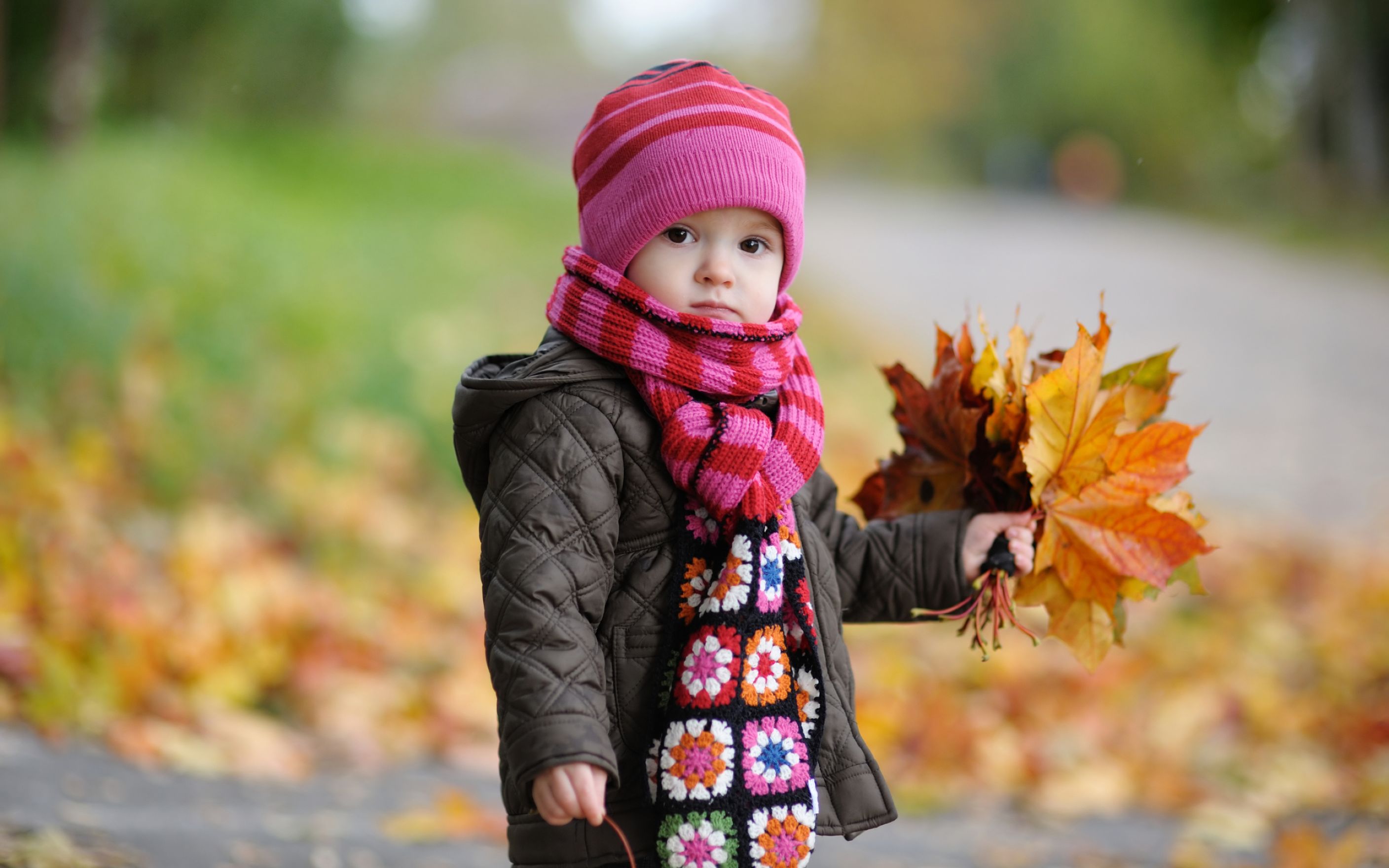 Cute Baby In Autumn - Baby Hd - HD Wallpaper 