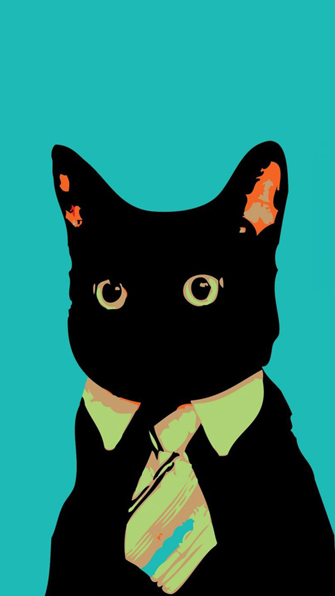 Funny Iphone Wallpaper Ios 7 Funny Iphone Lock Screen - Cat Art Wallpaper Hd - HD Wallpaper 