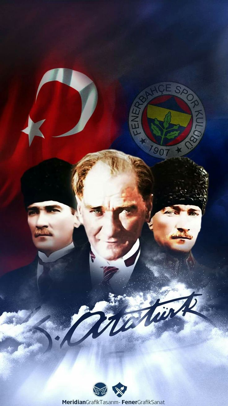 Fenerbahçe Mustafa Kemal Atatürk Wallpaper - Ataturk And Turkish Flag - HD Wallpaper 
