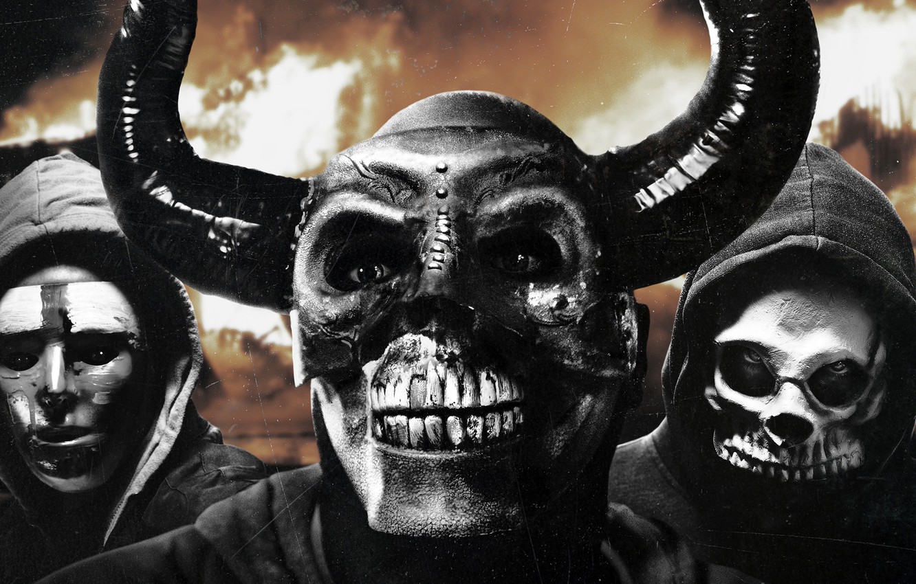 Photo Wallpaper People, Fiction, Horns, Skull, Mask, - Purge First - HD Wallpaper 