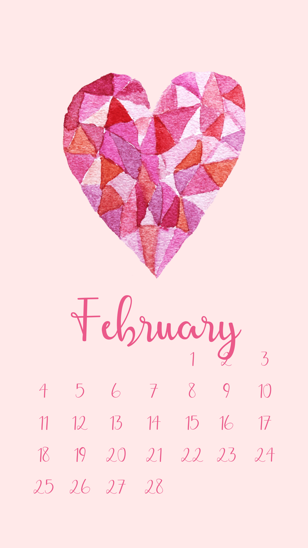 February 2018 Smart Phone Calendar Screensaver - Phone Wallpaper February 2018 - HD Wallpaper 